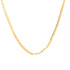 The 20-inch Mariner Link Necklace showcases its simple and elegant design in a close-up image featuring its delicate 3mm width chain, crafted from 14k gold-filled material with interlocking rectangular links, set against a plain white background.
